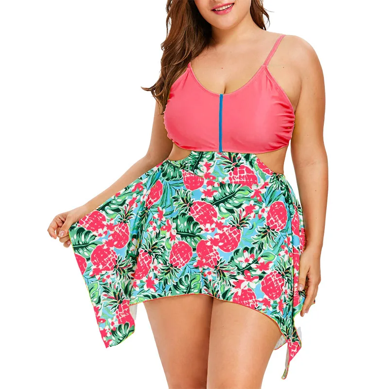 Женский купальник большого размера для полных Ono-Piece женщин 2019 5XL большой