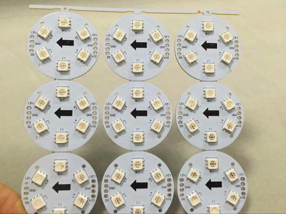 Адресуемые пиксели PCBA DC12V WS2811 5050 6 шт SMD RGB LED Размер: диаметр 38 мм 1 44 Вт|led 220v|led loveled 60v