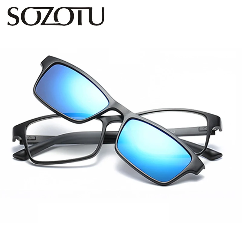 Optical Eyeglasses Frame Men Women Clip On Magnets Polarized Sunglasses Myopia Glasses Spectacle Frame For Male Female YQ127