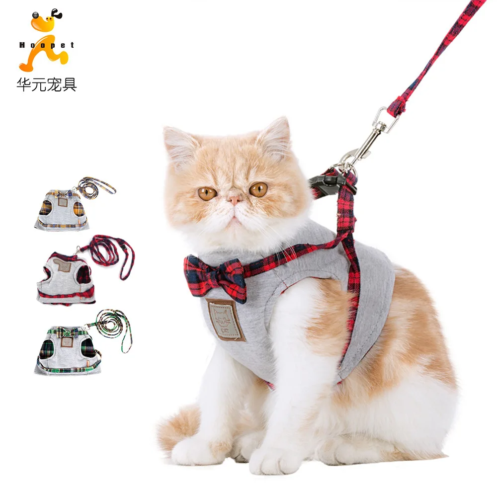 4 цвета Pet Cat шлейка с поводком веревка куртка бантом кошка Жгут прогулочный
