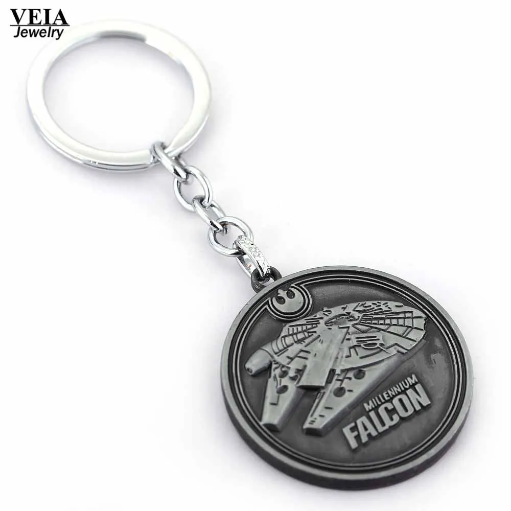 Hot Movie Fashion Key Chain Jewelry Star Wars Falcon Spacecraft Warship Alloy Keychain Pendant For Unisex Dropshipping | Украшения и