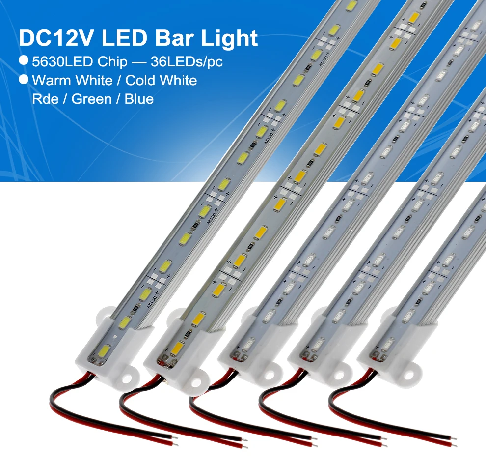 5 шт./лот светодиодный бар светильник DC12V 50 см RGB LED Жесткий Газа светильник 5630 высокое Яркость IP68 Водонепроницаемый открытый светодиодный люминесцентная лампа