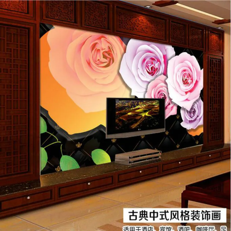 Индивидуальные фоны 3D обои для стен 3d фрески фото нетканый шелк гостиной розы