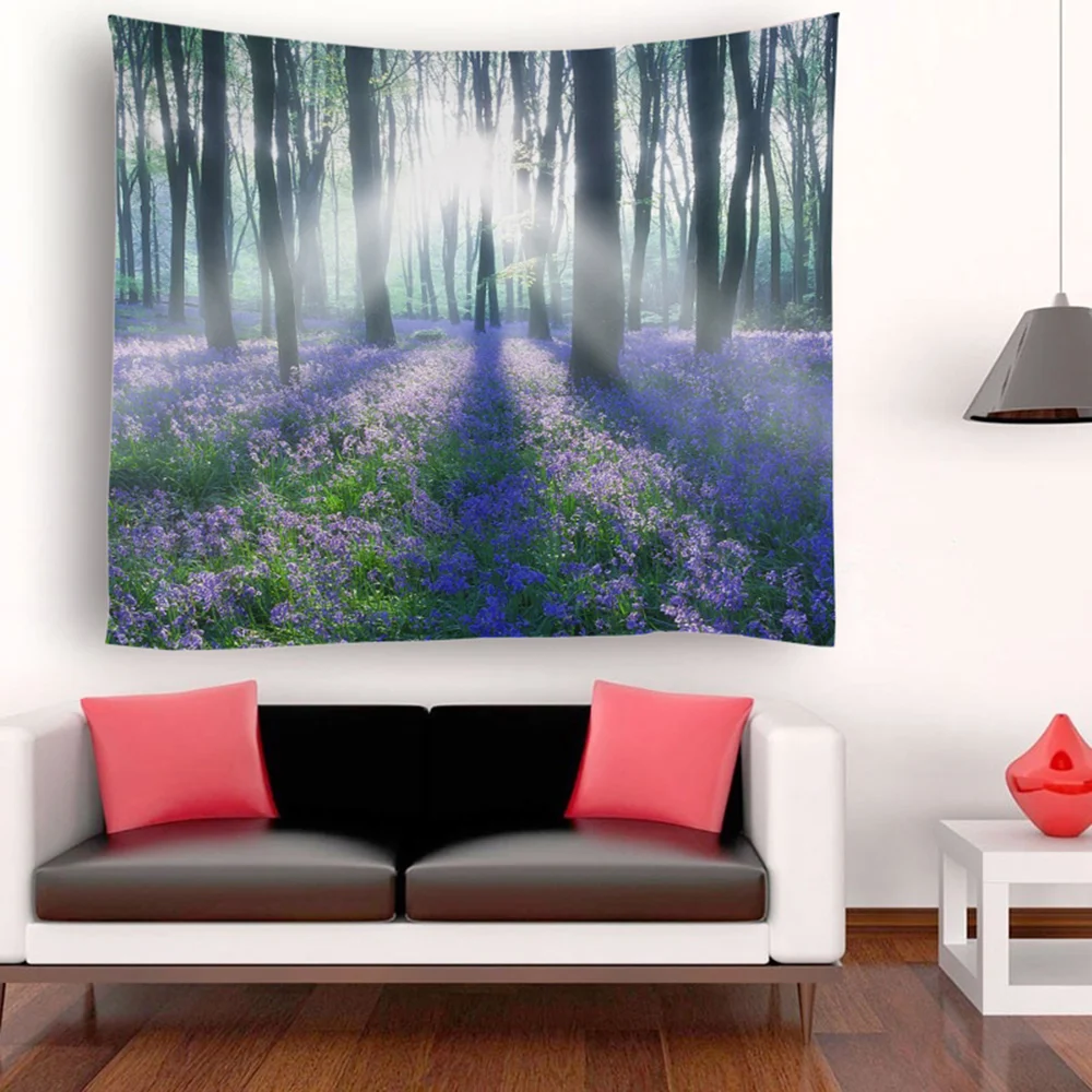 Sailboat Tapestry Wall Hanging Scenery Tapestries Seaside Sunset Forest Decora for Bedroom Living Room Dorm | Дом и сад