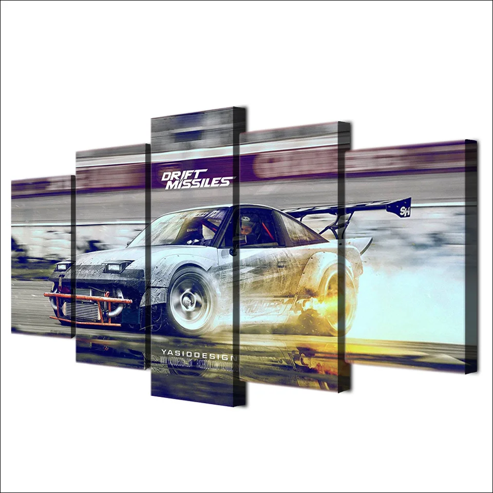 Спортивный автомобиль drift speedhunter 5 шт. Картина на холсте для гостиной|sports paintings|canvas