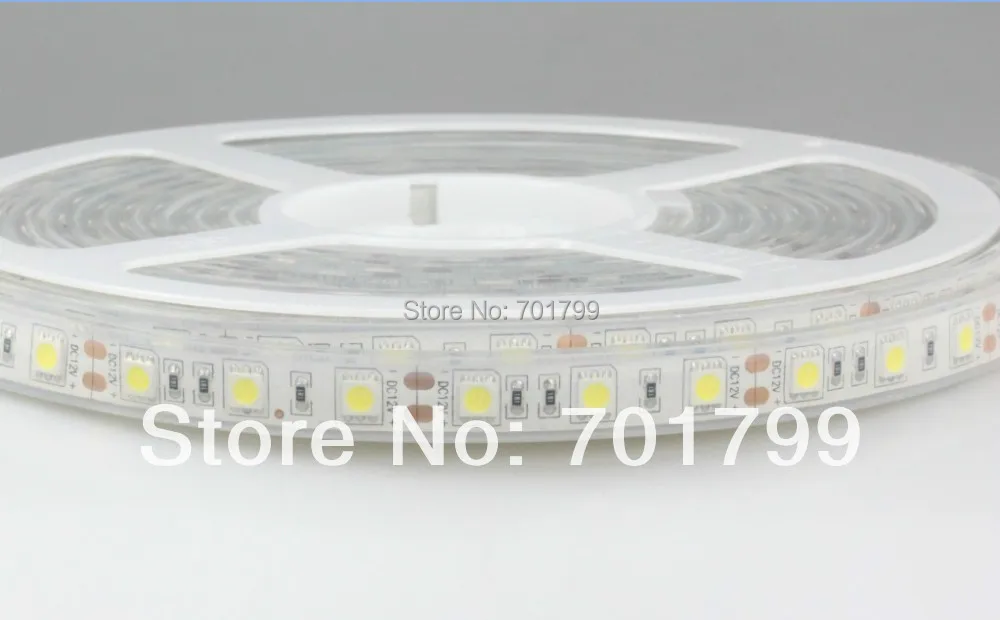 Гибкая светодиодная лента 5050 SMD 5 светодиодов 12 В 60 светодиодов/м 300 белый теплый