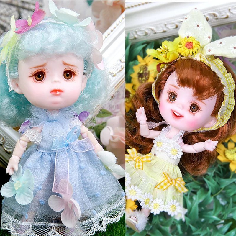 12 см миниатюрные Детские куклы BJD милые подвижные суставы 3D глаза кукла принцессы