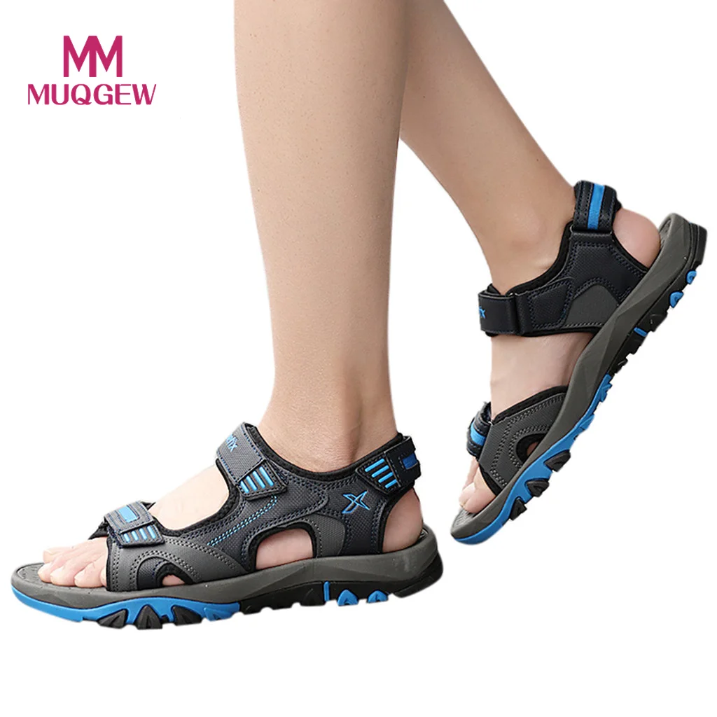 Мужские сандалии Летняя уличная пляжная обувь Трекинг легкие кожаные с открытым