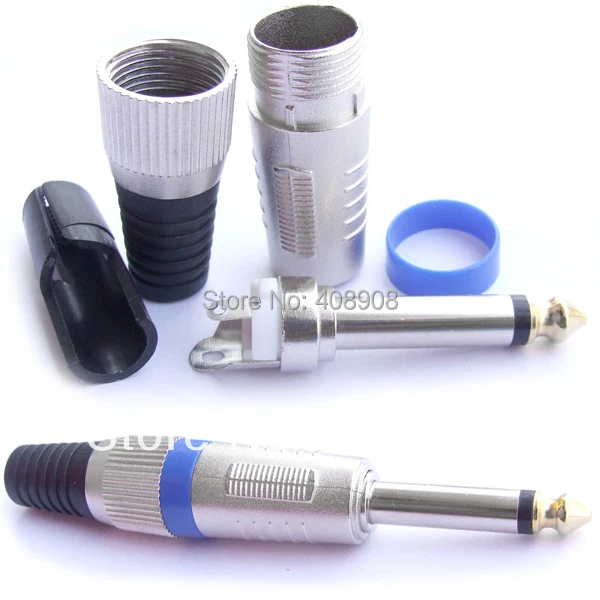 

10pcs/lot male 1/4" mono 6.35mm PLUG FOR MIC Microphone Speaker