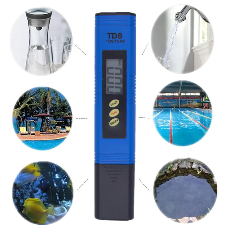 

100pcs/lot LCD Digital TDS Meter Tester TDS3/TEMP/PPM LCD Filter Portable Pocket Pen For Drinking Water Aquariums Pools 40%Off