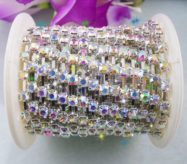 Модная аппликация для костюма прозрачное кристаллическое стекло AB Стразы