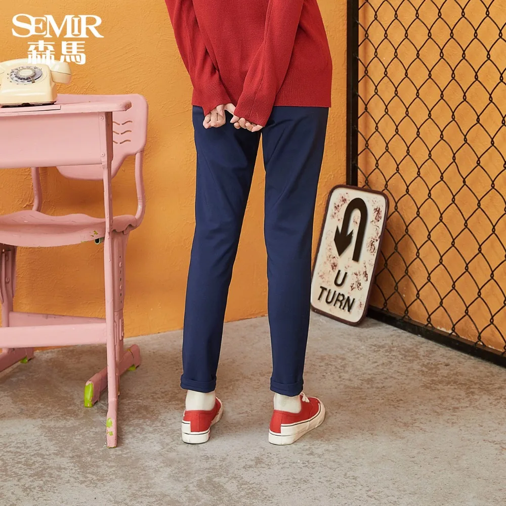SEMIR, женские брюки,, зимние, узкие, повседневные, женские, Стрейчевые брюки, черные, девять cent, модные, крутые