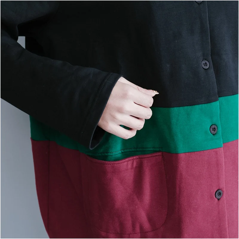 Elseisle/Женские топы в Корейском стиле Лоскутные толстовки винтажные с длинными