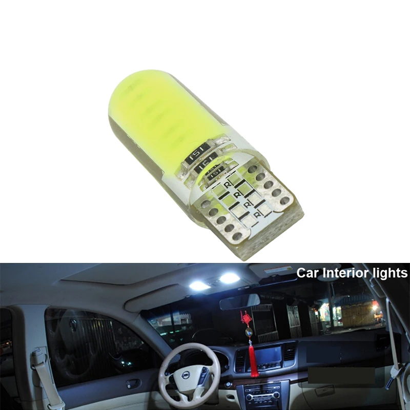 2x T10 5W5 W5W светодиодный COB для автомобилей интерьерный светильник 12В 12SMD авто