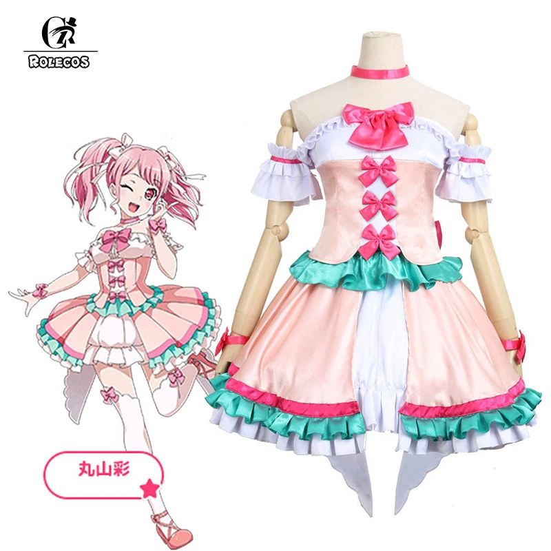 ROLECOS аниме BanG Dream! Маскарадные костюмы пастельные * палитры Айя МАРУЯМА костюм