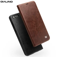 qialino ultra thin genuine leather flip case for huawei honor v10 luxury business style handmade phone cover for honor v10