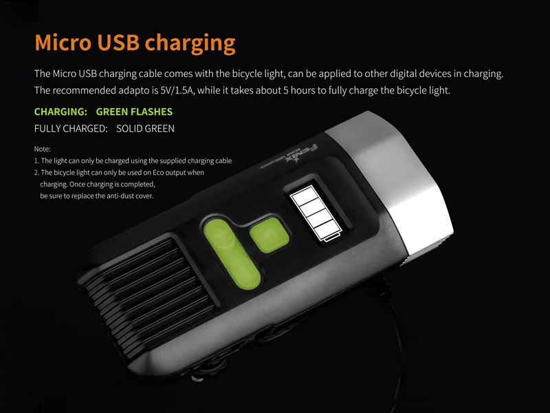 EXW цена Fenix BC30R высокопроизводительный цифровой OLED дисплей микро USB Перезаряжаемый велосипедный передний светильник с комплектами