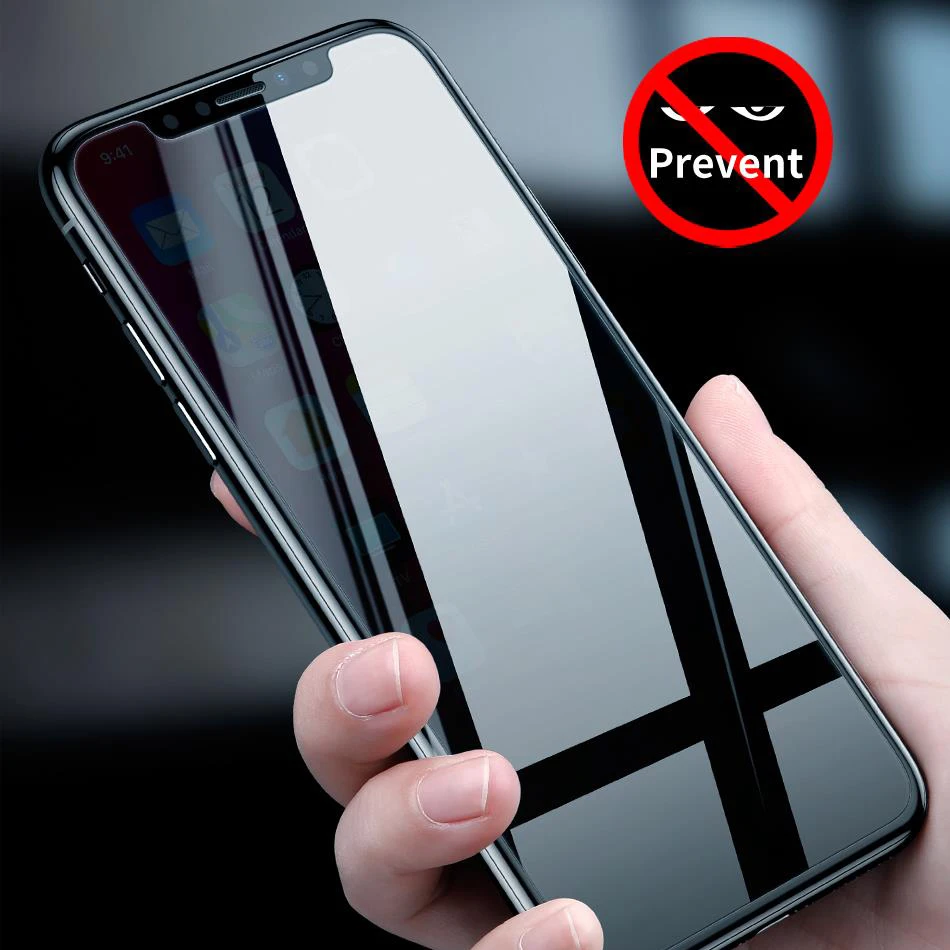 2 шт Анти шпион защитная пленка для экрана iPhone X XS 11 12 mini Pro Max с уровнем твердости 9H