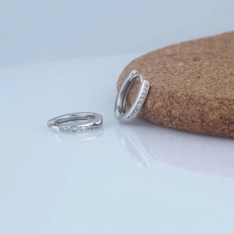 Женские серьги кольца из серебра 925 пробы с фианитами|hoop earrings|crystal zirconearrings hoop earrings