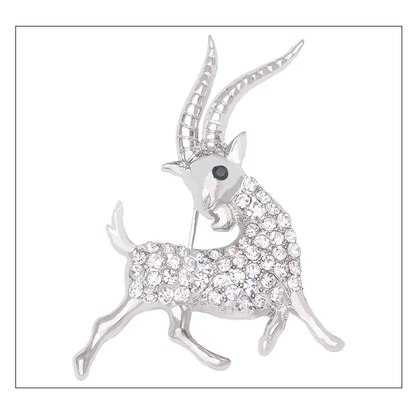 Поддельные золотые ювелирные изделия Белый Кристалл Брошь для одежды панк