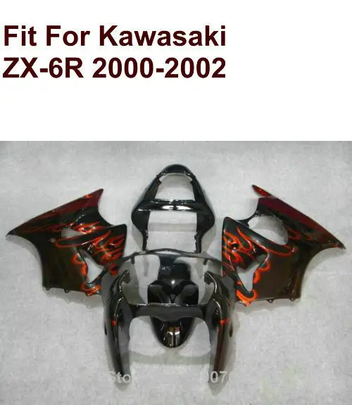 

high quality injection for Kawasaki ZX6R fairing kit dark red black 00 01 02 Ninja ZX 6R 636 2000 2001 2002 fairings CN18