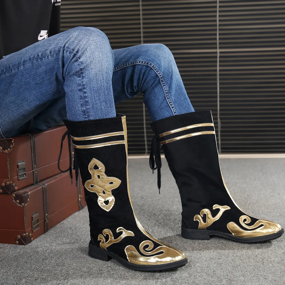 3 colors china mongolian boots national dance minority shoes sun wukong soldier cosplay halloween | Тематическая одежда и