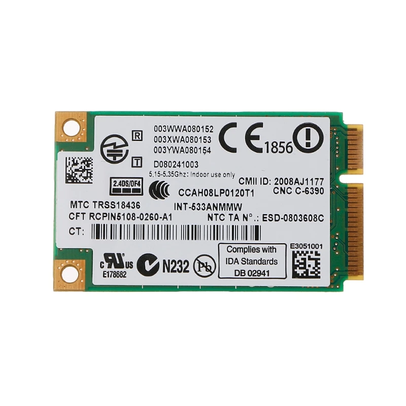 5300 533AN_MMW беспроводной WLAN WiFi мини PCIe Карта 802.11n + 450 Мбит/с устройство для X6HA|Сетевые
