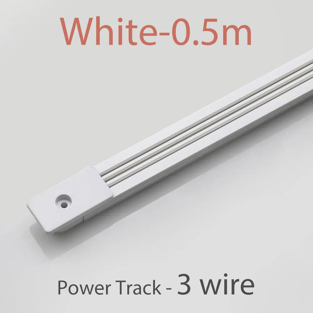 3 wire White-0.5m 110 В 220 в 230 в 240 в разъем питания переменного тока дорожка для высококлассного дисплея освещение шкафа рельсовая дорожка marke полка система освещения фитинг - Цвет: 3 wire White-0.5m