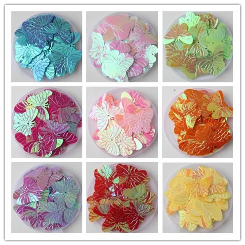 150PCS 22X30MM 2 hole butterfly Loose Sequins Paillettes Sewing Wedding Craft Women Kids DIY Garment Accessories | Дом и сад