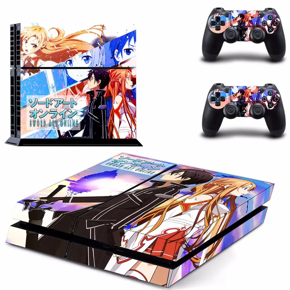 PS4 наклейка на всю кожу лицевые панели Sword Art Online для консоли и контроллера Sony