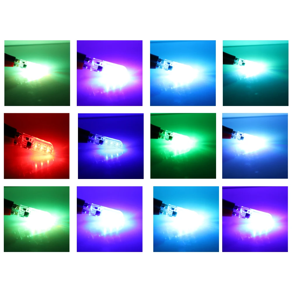 Vexverm T10 RGB W5W светодиодный Габаритные фонари для автомобиля 194 168 лампочка с