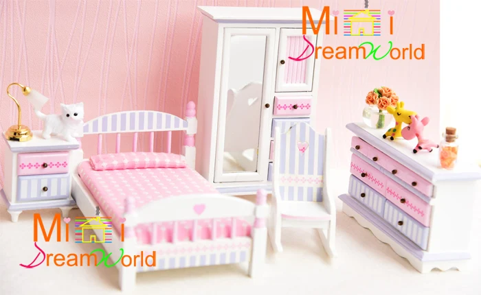

A01-X202 children baby gift Toy 1:12 Dollhouse mini Furniture Miniature rement-Children's room baby bedroom 5pcs/set