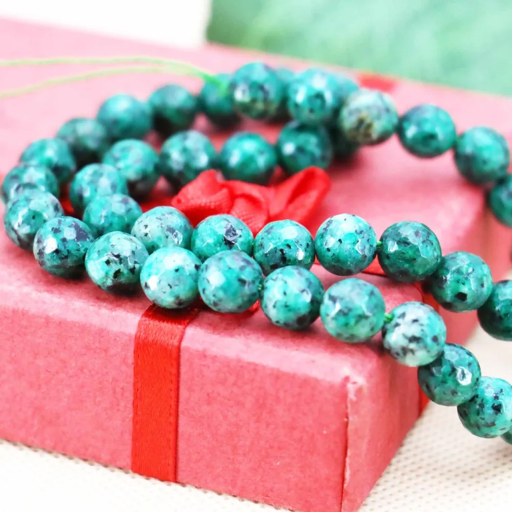 8mm Accessories Faceted Spot Ethnic Chic Aventurine Loose Beads Stripe Stone DIY 15inch Fashion Jewelry Making Design Wholesale | Украшения