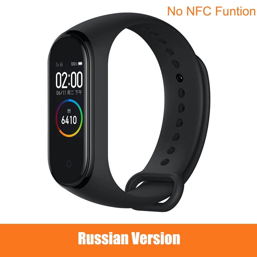 Russian Xiaomi mi смарт-браслет 4 смарт-Браслет фитнес-браслет Bluetooth спортивный водонепроницаемый 3 цвета AMOLED экран mi Band 4 смарт-браслет - Цвет: Russian