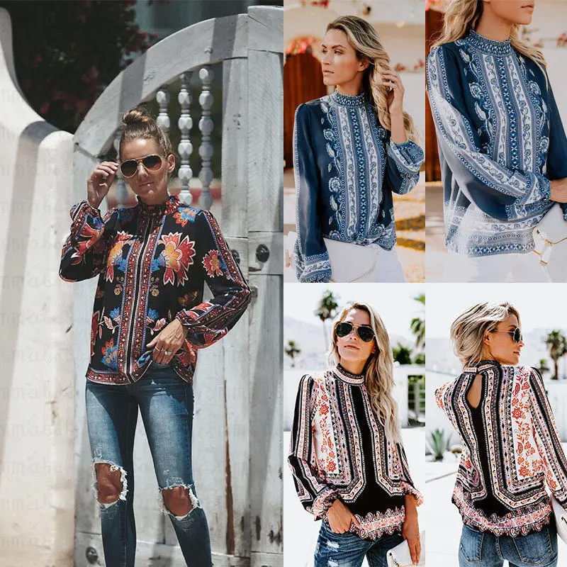 Рубашка женская с длинным рукавом повседневная свободная из хлопка 2018|Блузки| |