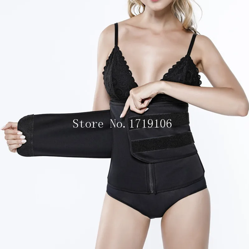 Waist trainer belt faja corset high waist tummy control shaper slim under wear women body shaper waist cincher corset underwear - Цвет: black