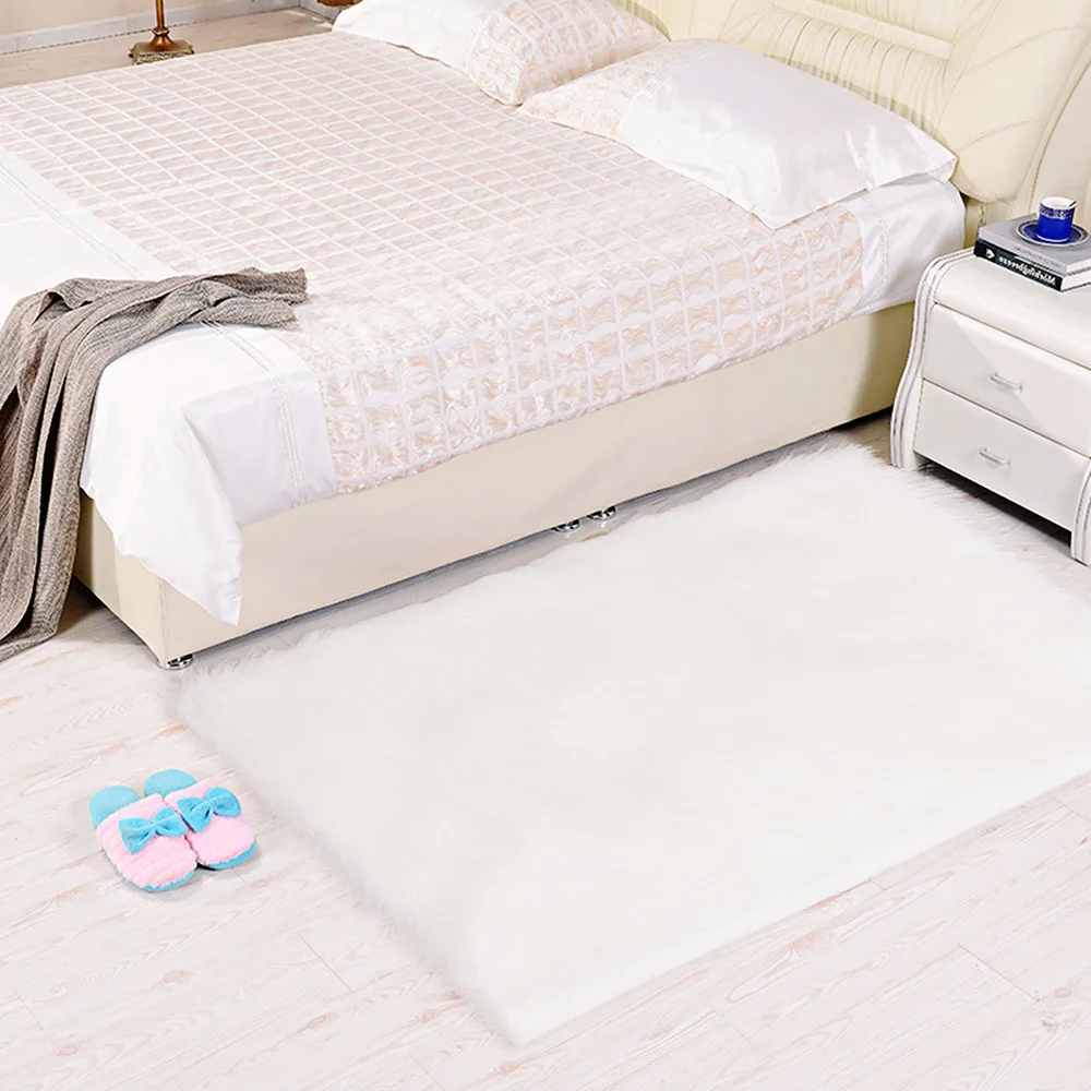 Напольный коврик мягкий покрытие для стула Искусственная овчина шерсть теплый