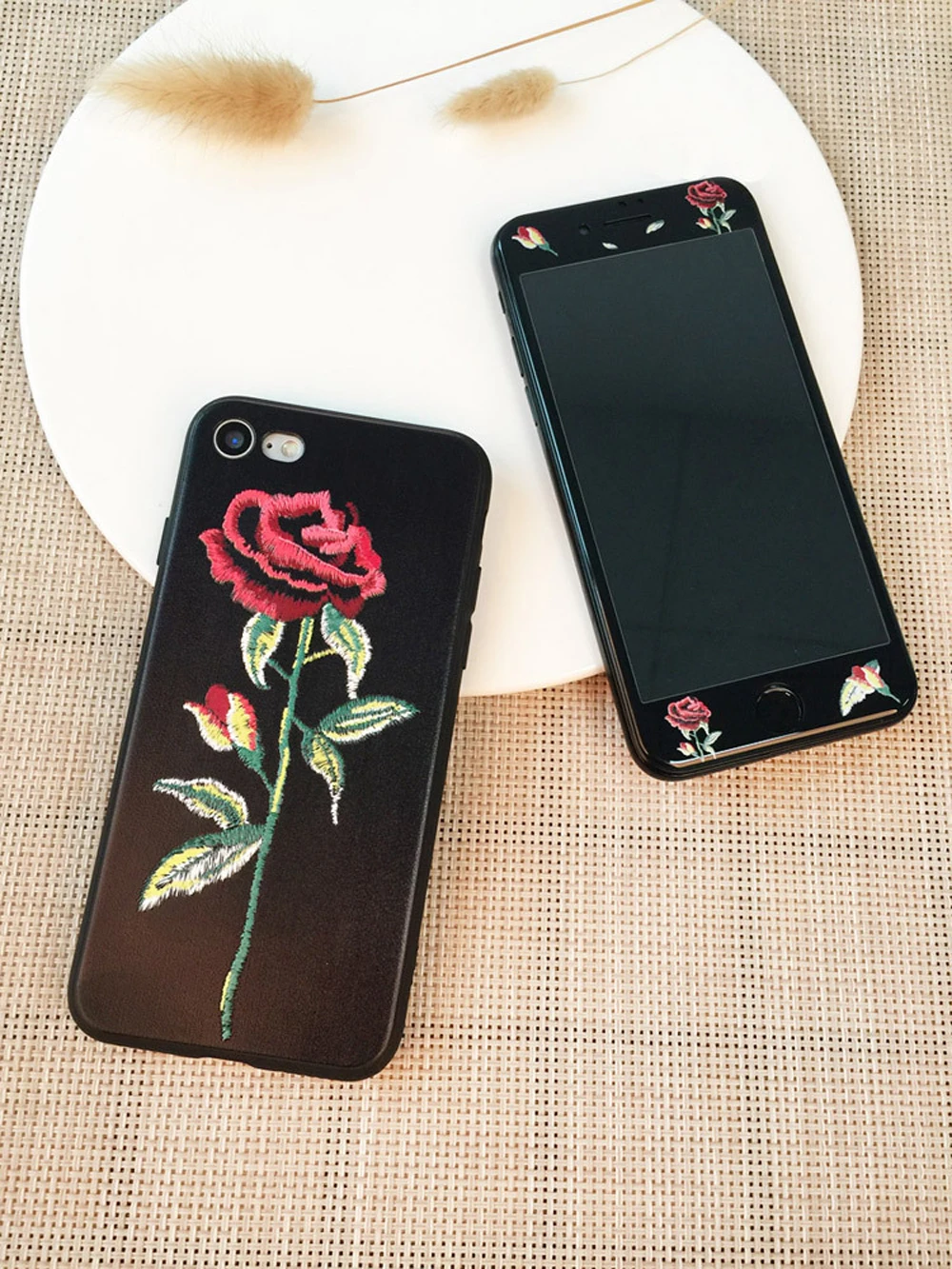 Защита экрана из закаленного стекла с цветами для iPhone 7 Plus, 3D закругленные края, Мультяшные цветочные чехлы для телефонов для iPhone 6 6s Plus 8 SG72