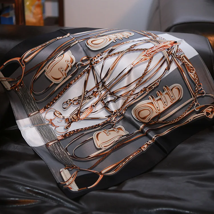 Модный высококачественный шелковый шарф с принтом 100% натуральный | Аксессуары