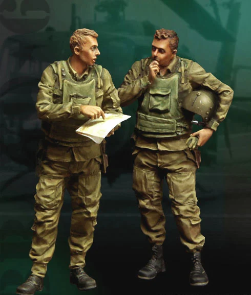 Масштаб 1/35 Неокрашенная полимерная фигурка Американский вертолет пилот|Наборы