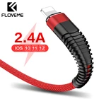 FLOVEME 2.4A USB кабель для iPhone X XR XS зарядное устройство кабель провод освещение зарядный кабель передачи данных Быстрая Зарядка Кабели