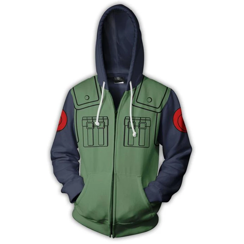 Унисекс Наруто 3D толстовки с капюшоном Hatake Kakashi куртка пальто Namikaze Minato аниме