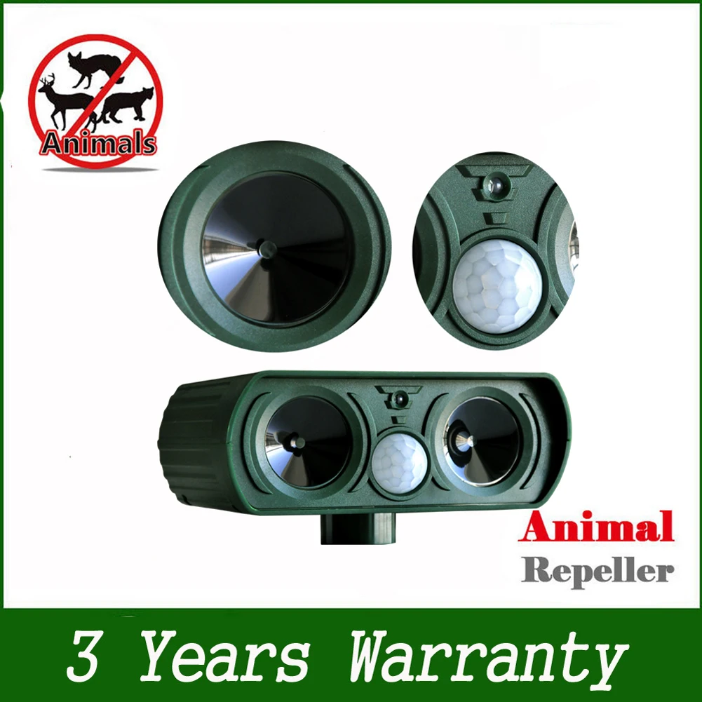 2pcs Outdoor Solar Ultrasonic Pest Animal Bird Cat Dog Repeller Repellent Control Trap Insect Killer Garden Supplies | Дом и сад