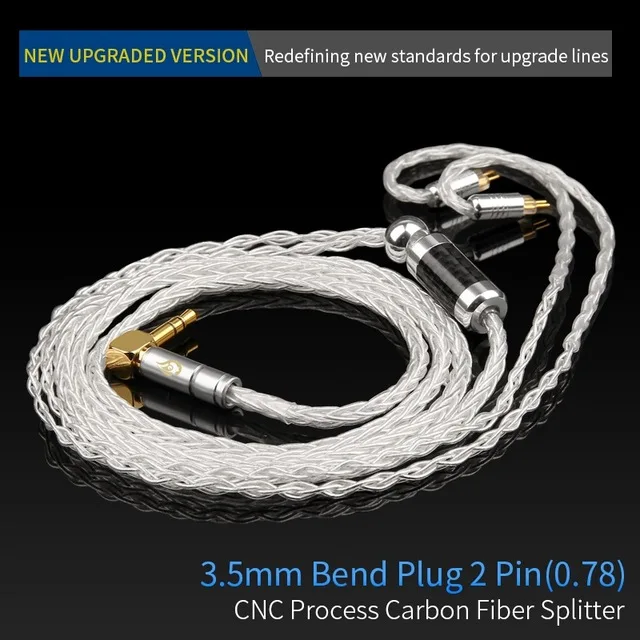 3.5mm Elbow 0.78 Pin 2,5 мм 3,5 мм кабель для наушников DIY 8 Core с серебряным-медная проволока с покрытием для кабель MMCX 0,78 2pin разъем для наушников Hifi наушники провода аудио адаптер - Цвет: 3.5mm Elbow 0.78 Pin