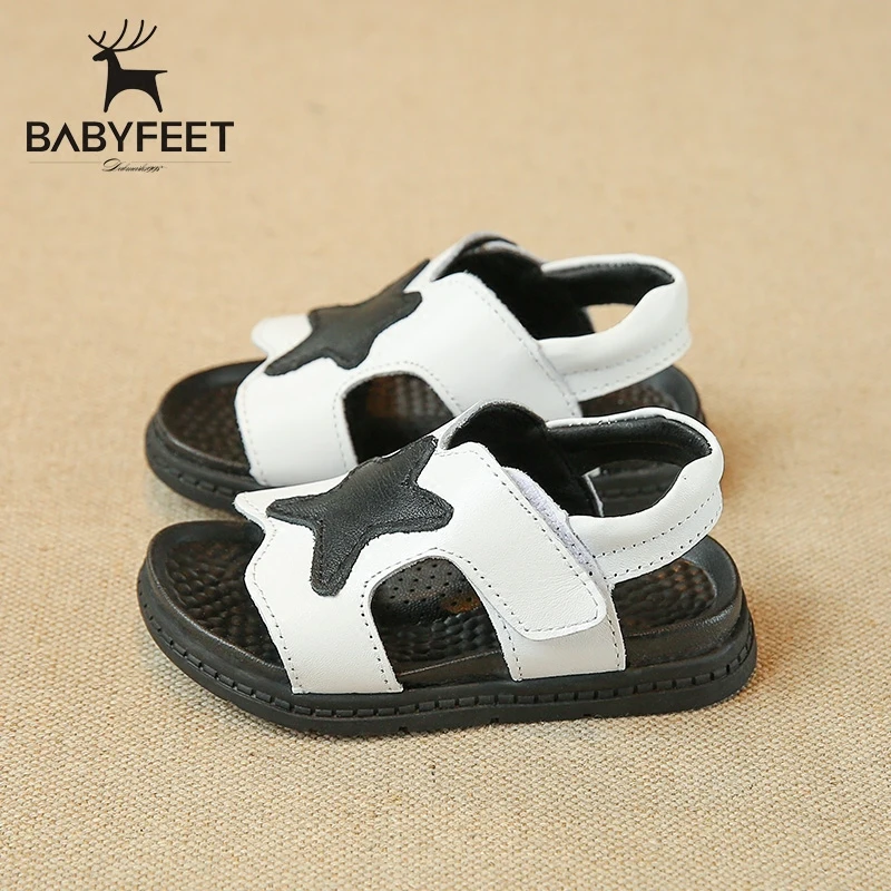 Babyfeet лето 2017 новые сандалии способа прибытия мальчики из натуральной кожи мягкой