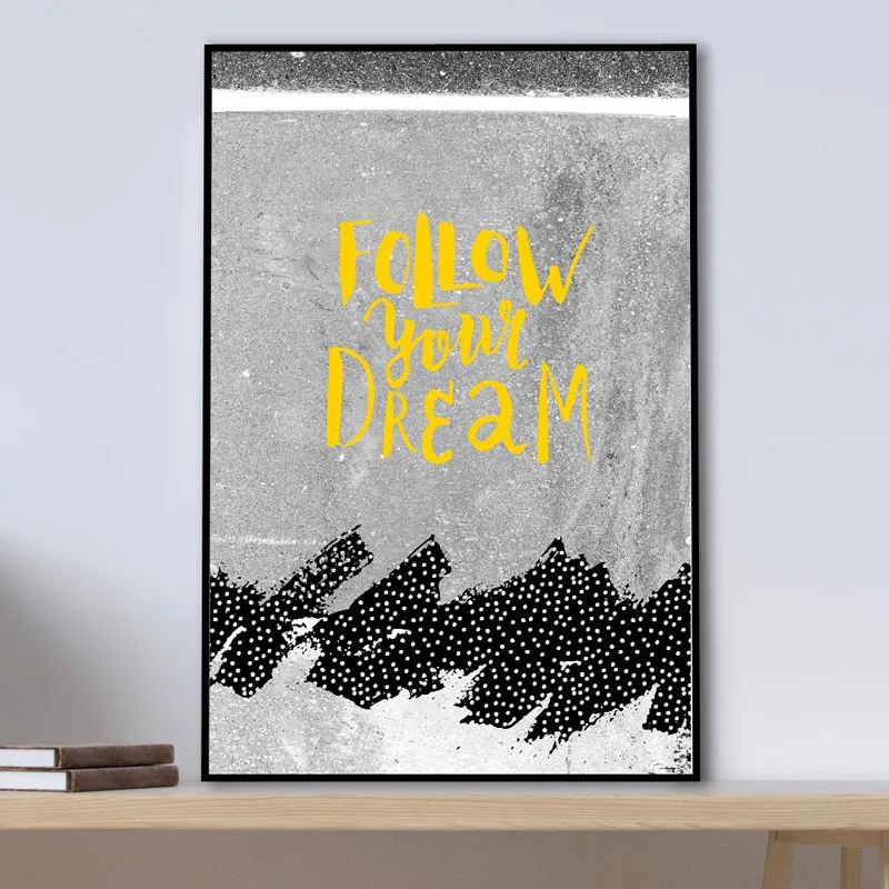 

Nordic Black And White Picture Art Print Golden Letters Quotes Canvas Painting Geometric Abstract Wall Poster Fashion Home Decor