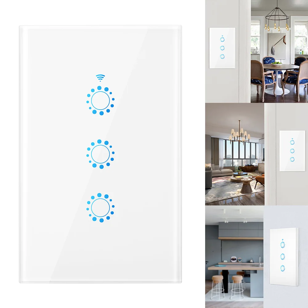 Нам Стандартный Smart Wi-Fi настенный сенсорный выключатель света 1/2/3 Gang Touch/Wifi/приложение удаленный контроллер для умного дома работать с Alexa Google Home