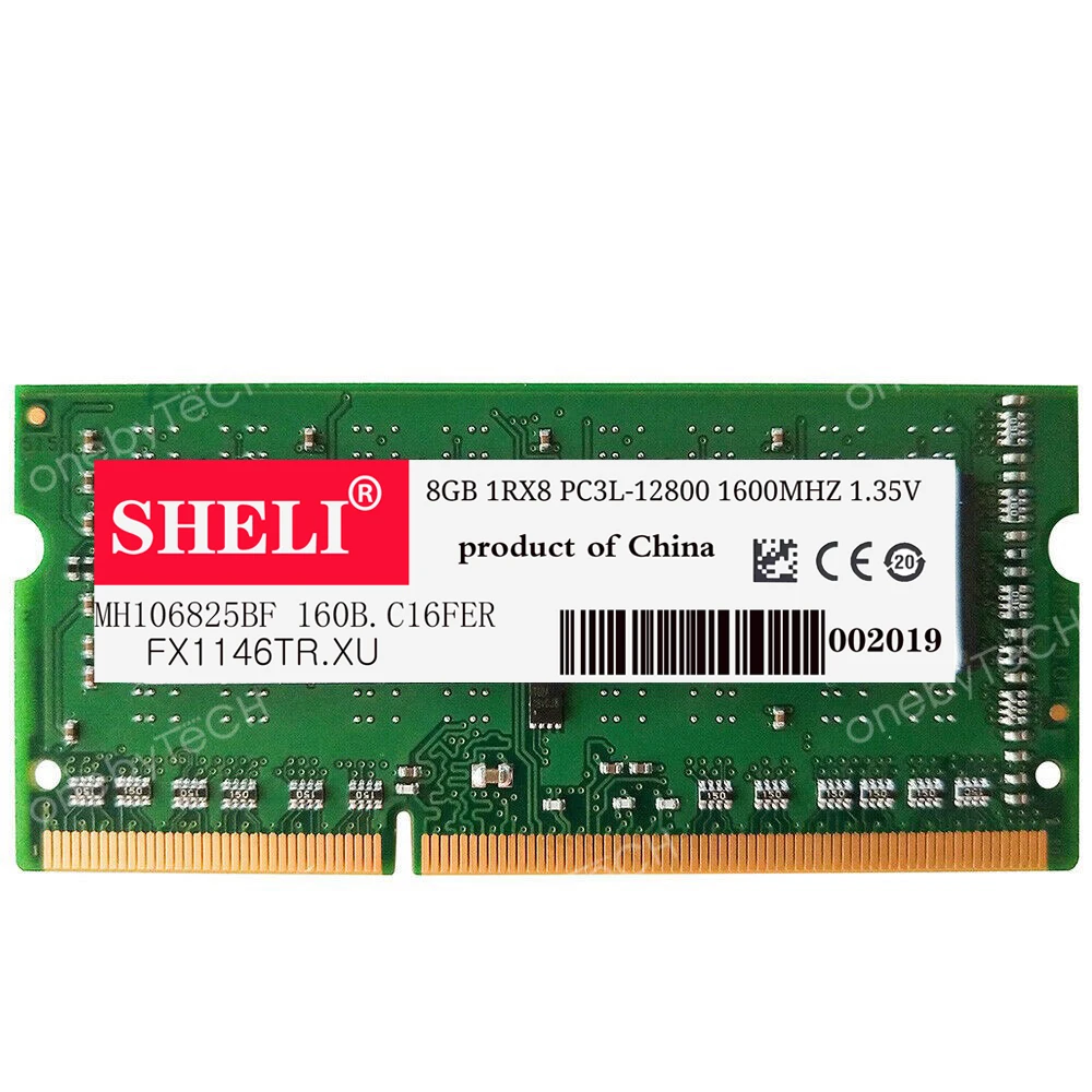 SHELI 8GB(1x8 GB) PC3L-12800 DDR3L 1600Mhz 204-pin 1,35 v SODIMM память для ноутбука