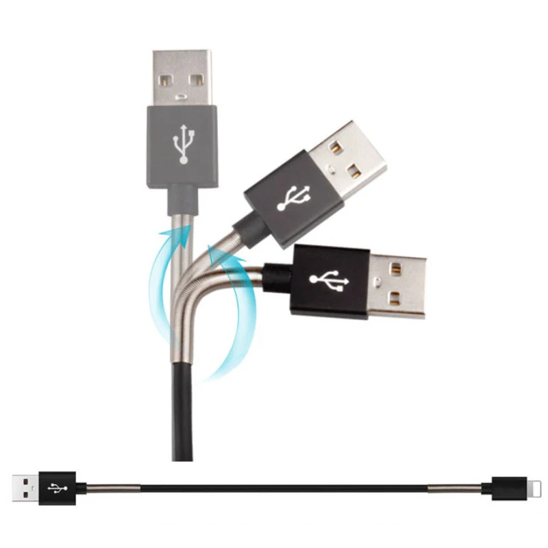 USB-кабель для зарядки с декорированным пружинным микро-USB на Type C кабель передачи