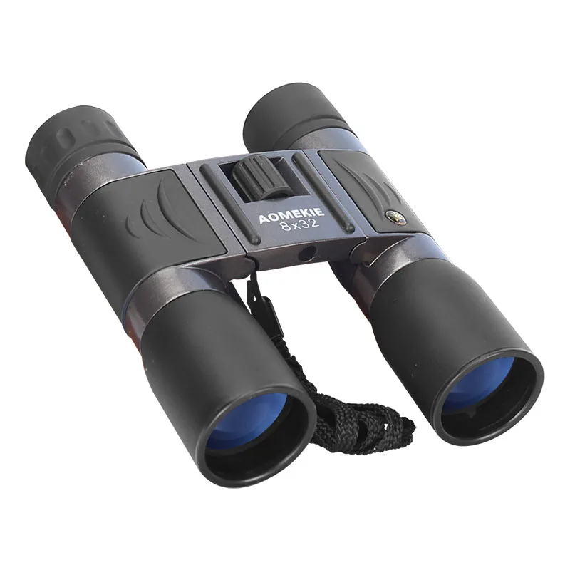 8X32 Binculars HD Оптическое стекло FMC объектив Открытый наблюдения за птицами охотничий телескоп складной компактный размер металлическая рамка